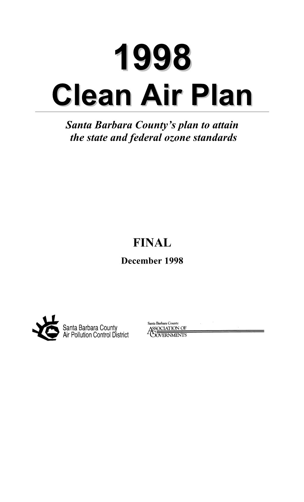 Final 1998 Clean Air Plan Appendices