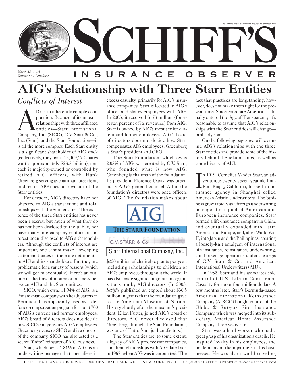 AIG's Relationship with Three Starr Entities