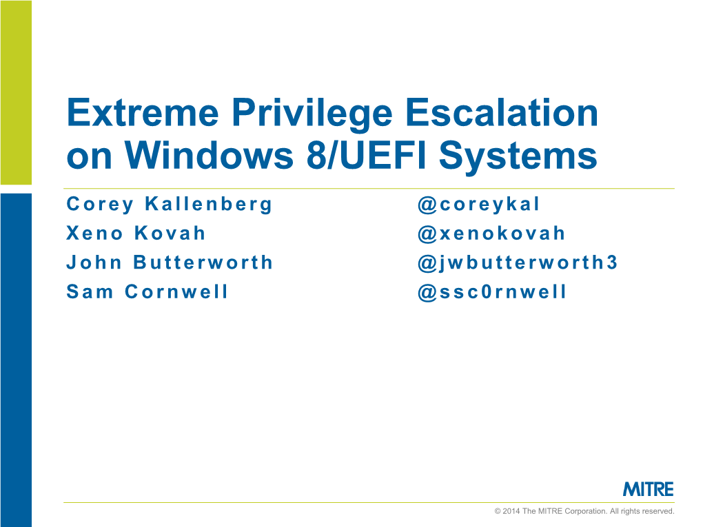 Extreme Privilege Escalation on Windows 8/UEFI Systems