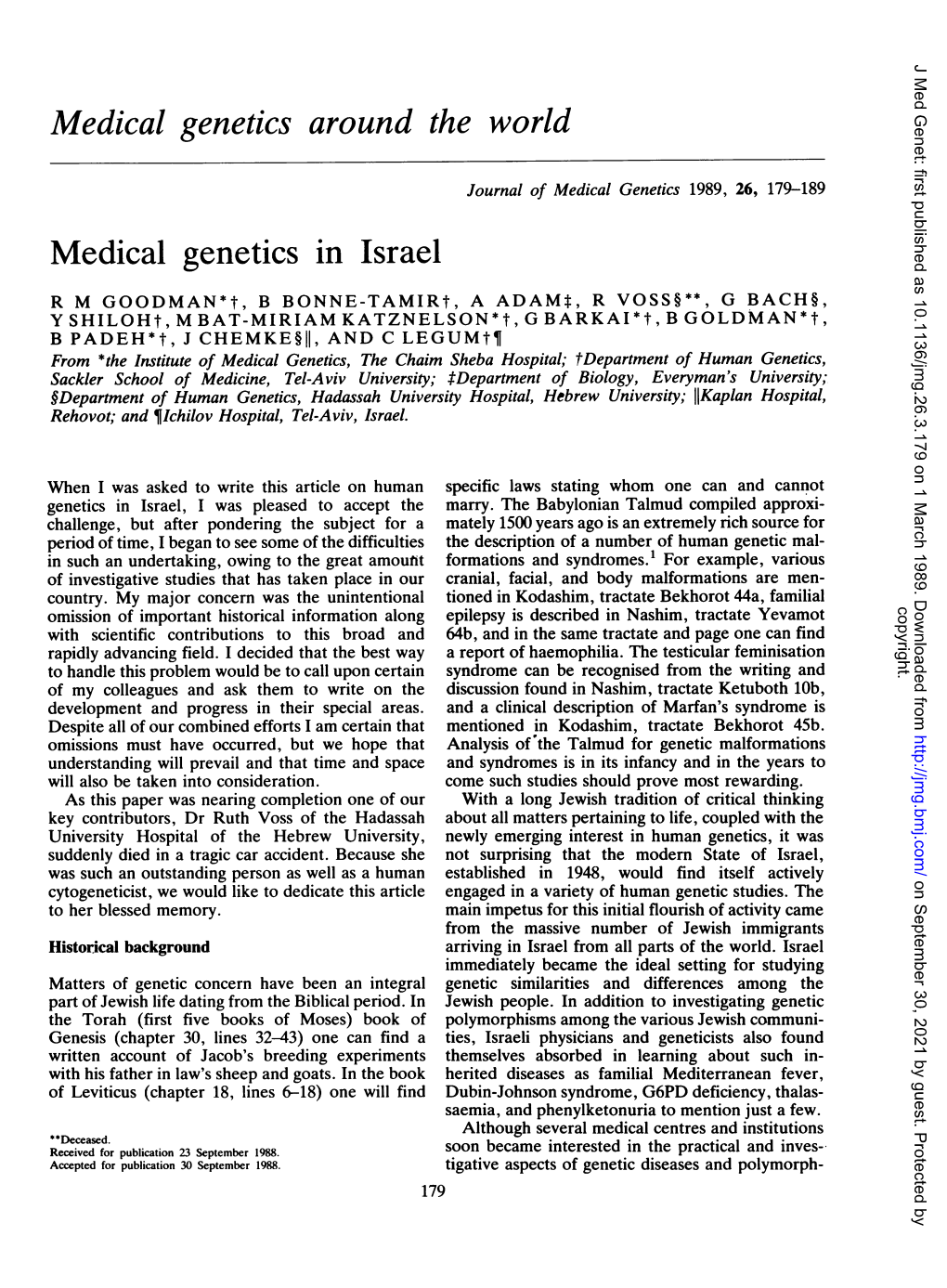 Medical Genetics Around the World Medical Genetics in Israel