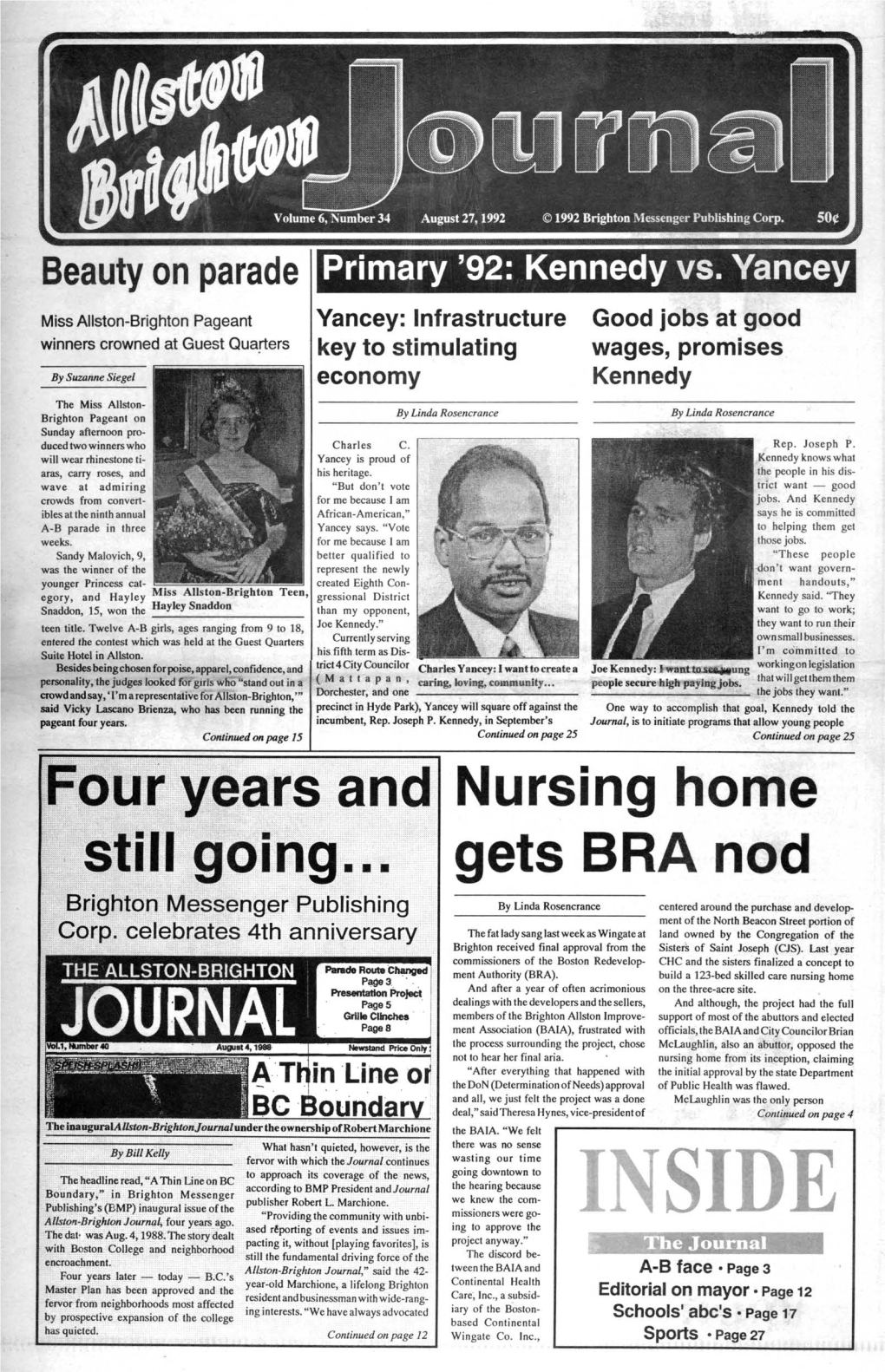 Beauty on Parade Primary '92: Kennedy Vs. Yancey