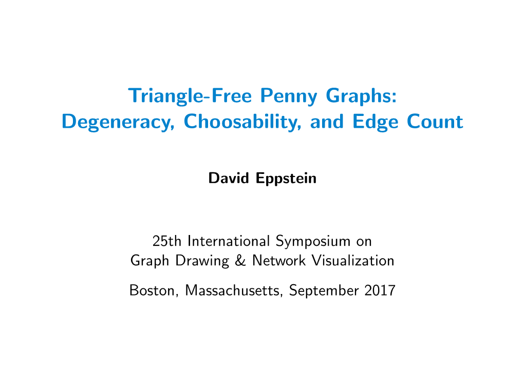 Triangle-Free Penny Graphs: Degeneracy, Choosability, and Edge Count