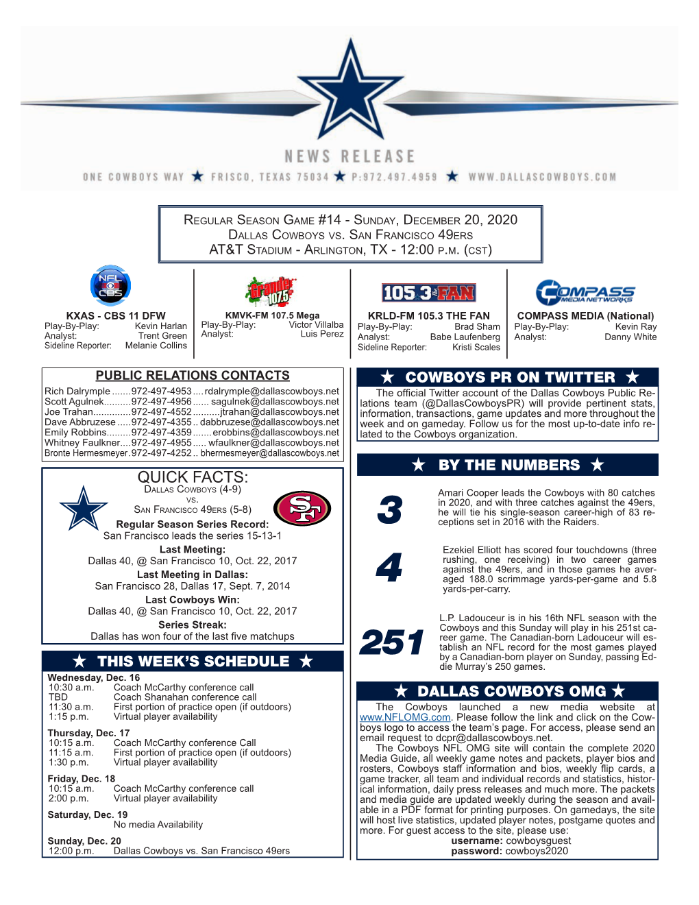 H This Week's Schedule H H Cowboys Pr on Twitter H H