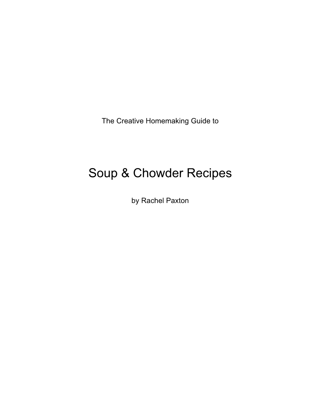 Soup & Chowder Recipes