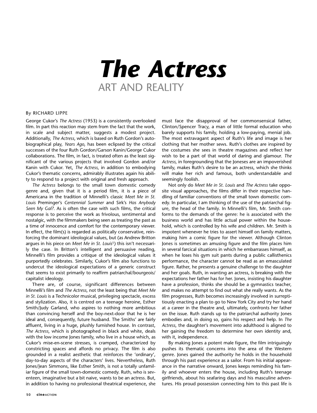 The Actress ART and REALITY