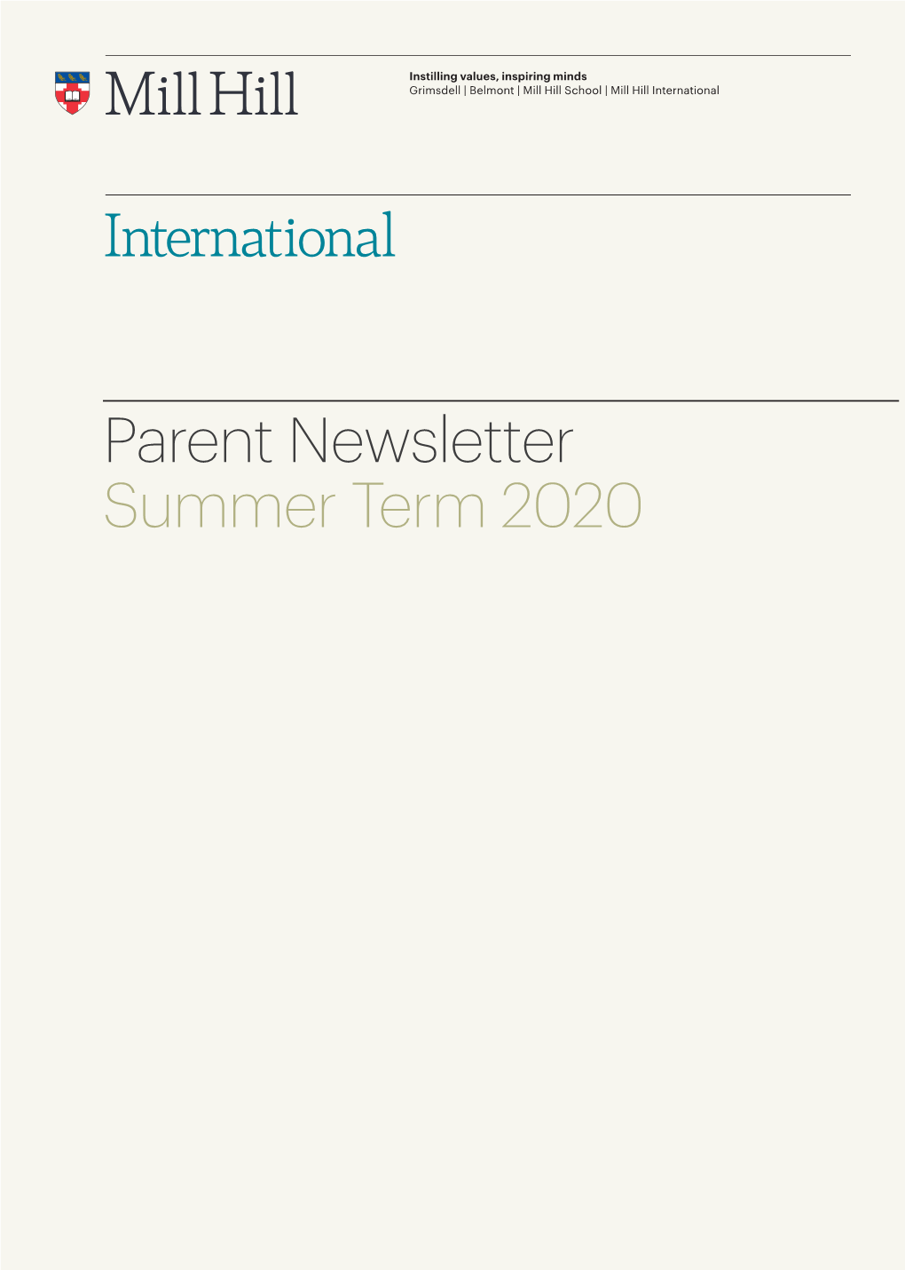Parent Newsletter Summer Term 2020