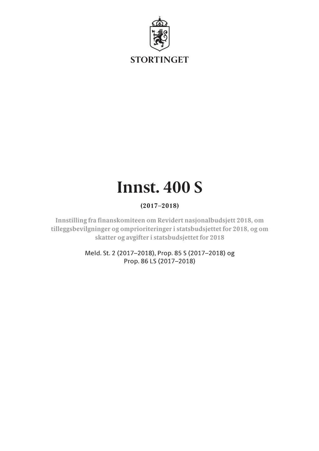 Innst. 400 S (2017–2018)