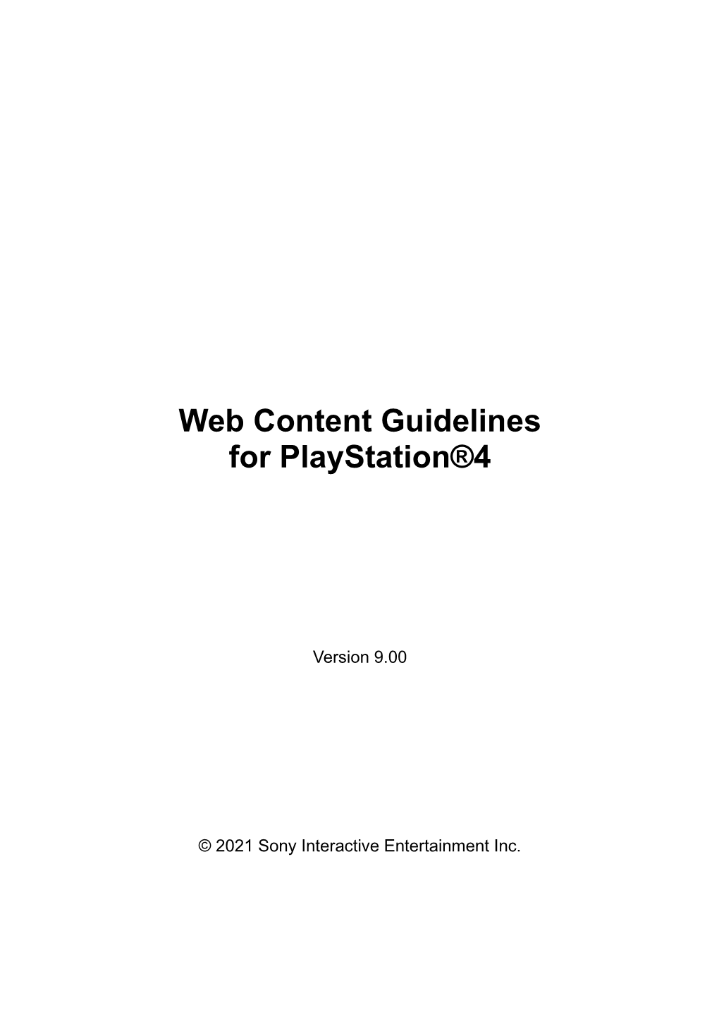 Web Content Guidelines for Playstation®4