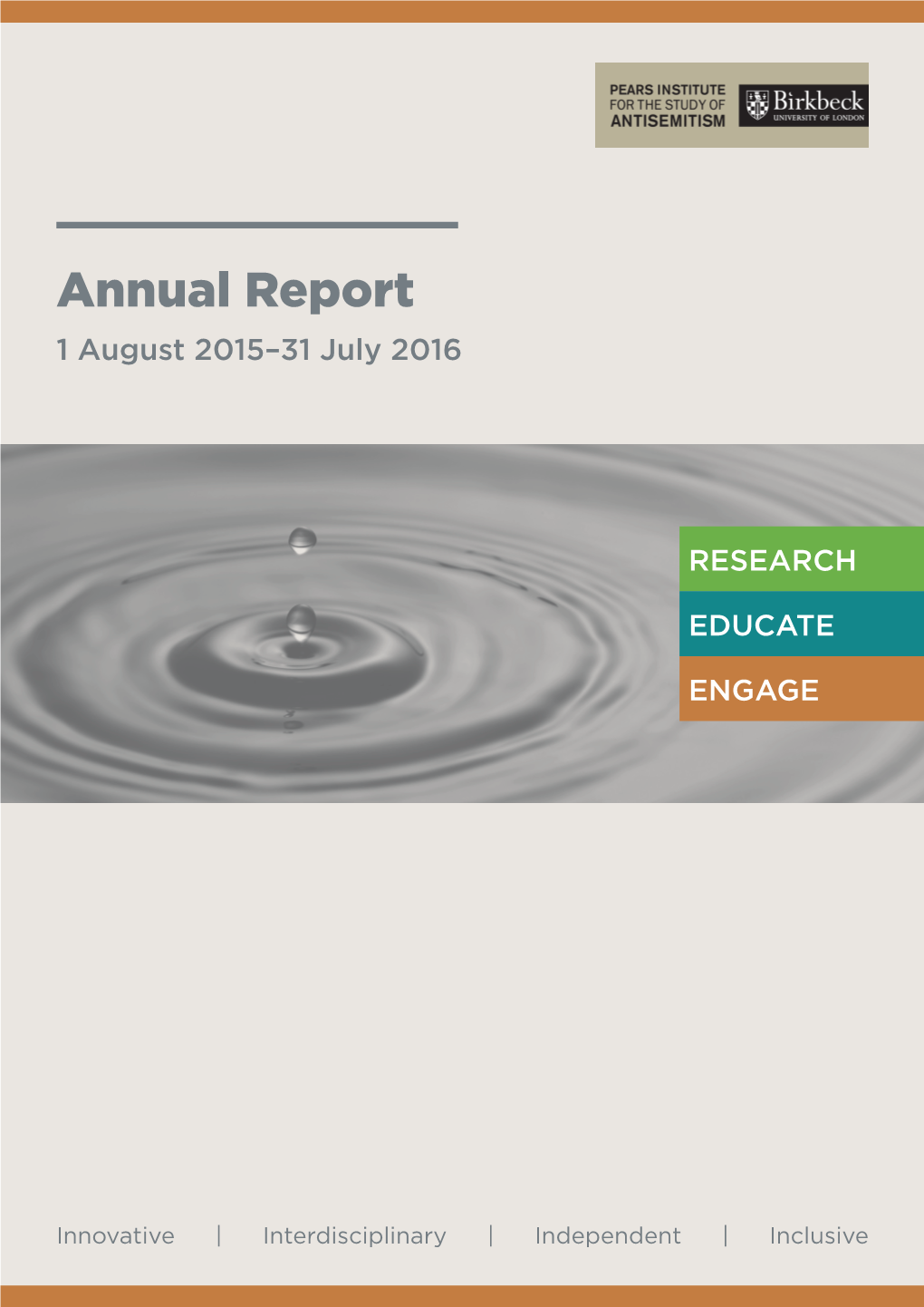 Annual Report 1 August 2015–31 July 2016