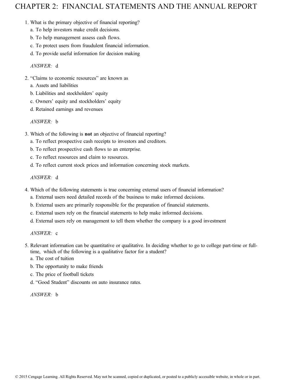 1. What Is the Primary Objective of Financial Reporting?