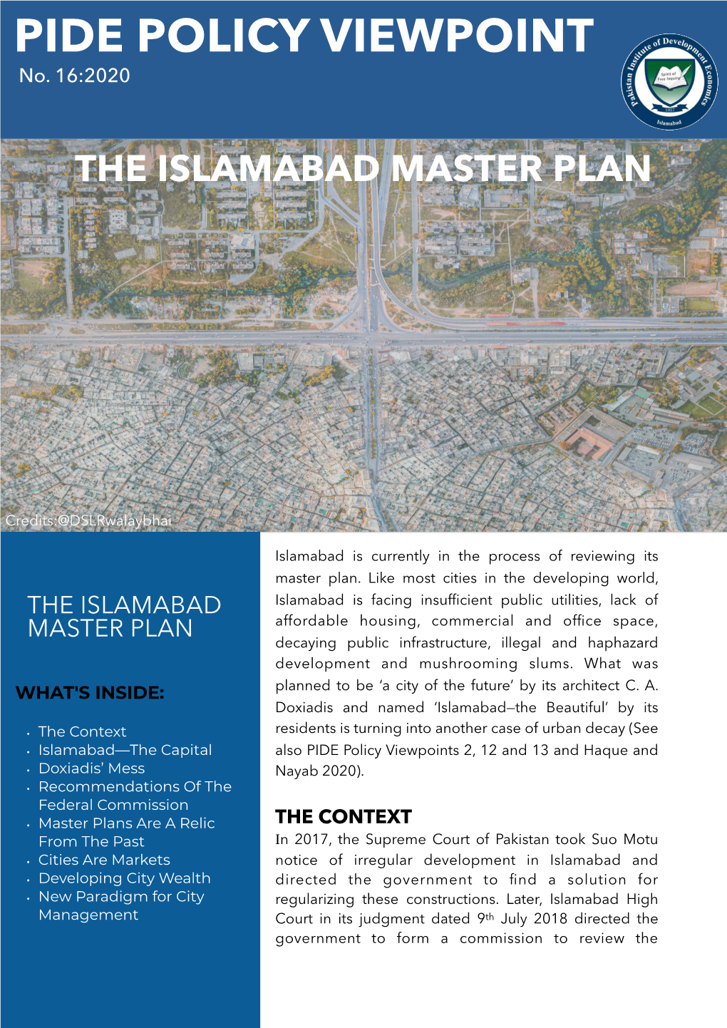 The Islamabad Master Plan