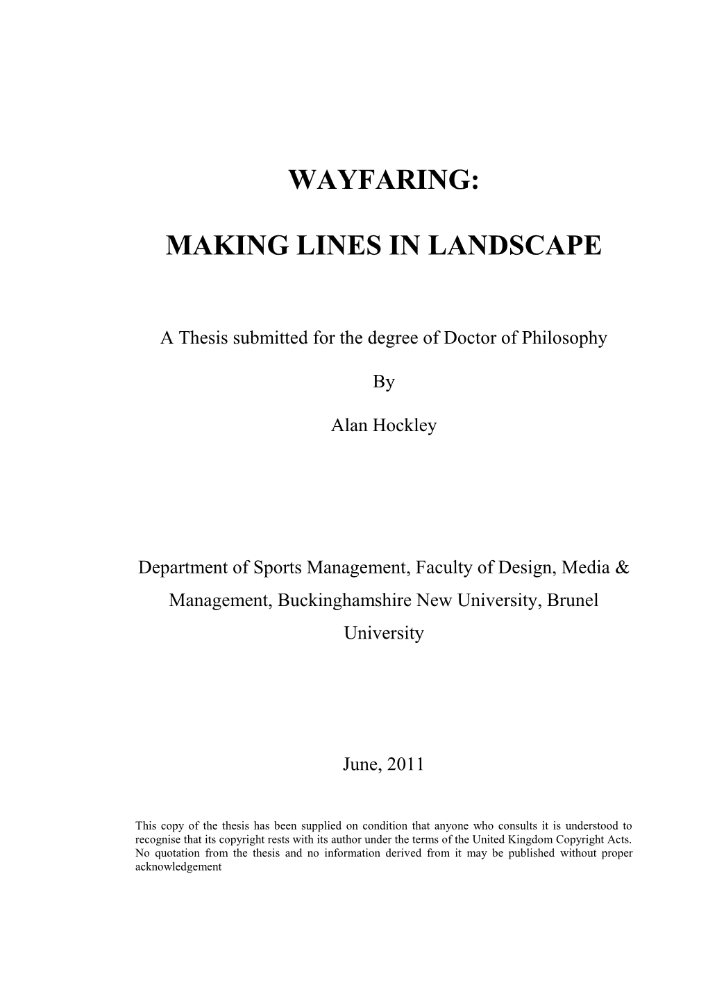 Wayfaring: Making Lines in Landscape