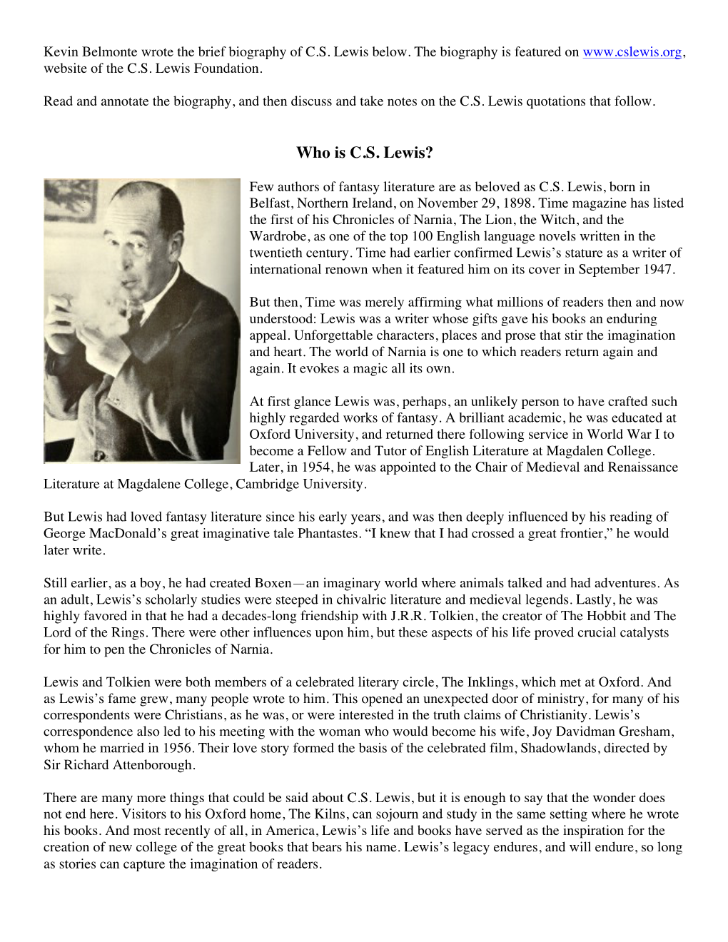 Who Is C.S. Lewis?