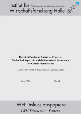 IWH Discussion Papers the Identification of Industrial Clusters