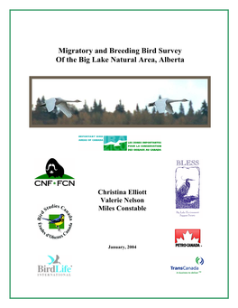 BLESS Big Lake Migratory and Breeding Bird Survey, January 2004