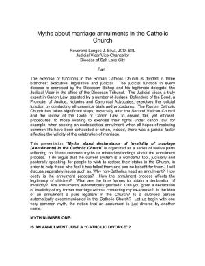 Myths About Marriage Annulments in the Catholic Church