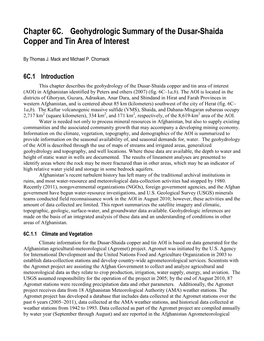 Geohydrologic Summary of the Dusar-Shaida Copper and Tin Area of Interest