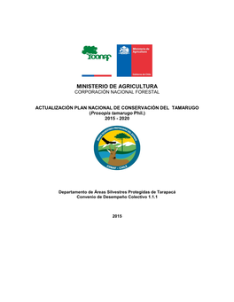 PLAN NACIONAL DE CONSERVACIÓN DEL TAMARUGO (Prosopis Tamarugo Phil.) 2015 - 2020