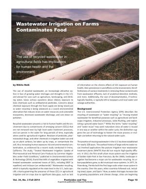 Wastewater Irrigation on Farms Contaminates Food