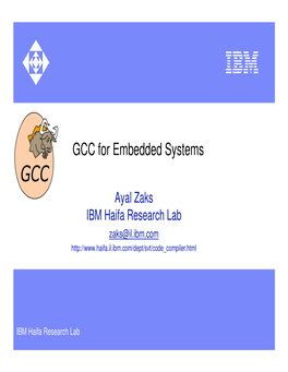 GCC for Embedded Systems