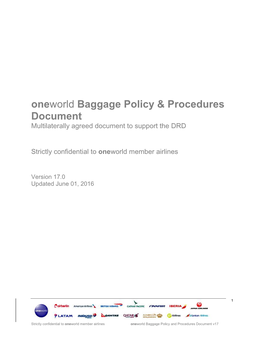 Oneworld Baggage Policy & Procedures Document