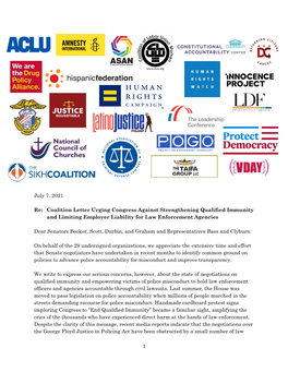 Coalition to Congress – Dont Compromise on Ending Qualified