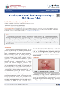 Case Report: Aicardi Syndrome Presenting As Cleft Lip and Palate