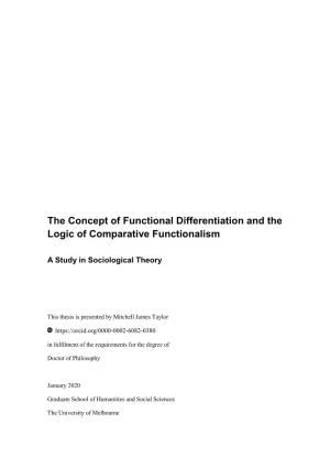 The Concept of Functional Differentiation and the Logic of Comparative Functionalism