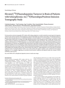 Fluorodopa/Positron Emission Tomography Study