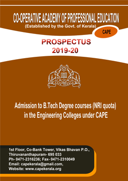 B.Tech NRI Prospectus2019-20.Pdf