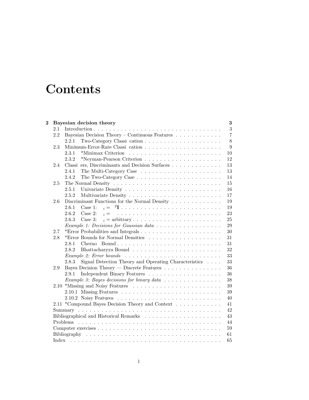 Chapter 2 Bayesian Decision Theory