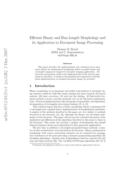 Efficient Binary and Run Length Morphology and Its Application To