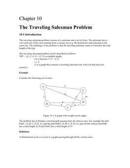 Chapter 10 the Traveling Salesman Problem