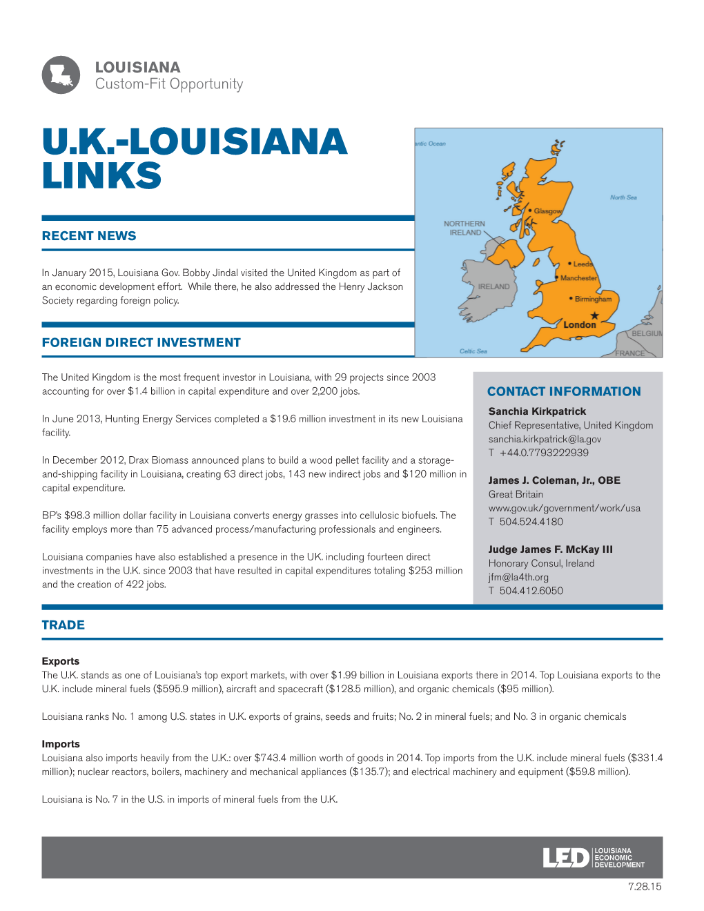 U.K.-Louisiana Links