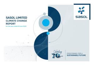 SASOL LIMITED CLIMATE CHANGE REPORT for the Year Ended 30 June 2020