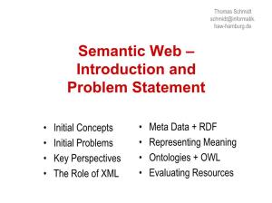 Semantic Web – Introduction and Problem Statement