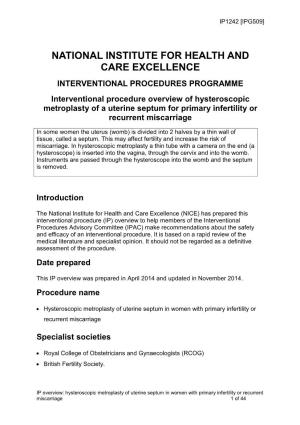 National Institute for Health and Care Excellence