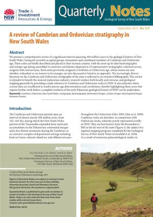 A Review of Cambrian and Ordovician Stratigraphy in New South Wales