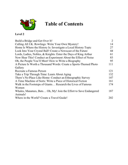 Table of Contents