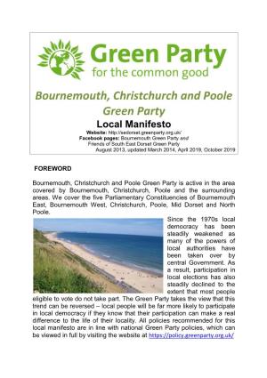 Bournemouth, Christchurch and Poole Green Party