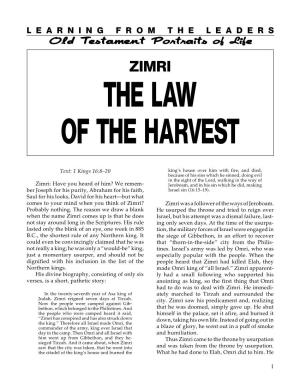 Zimri the Law of the Harvest