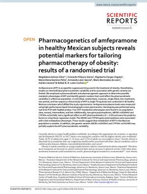 Pharmacogenetics of Amfepramone in Healthy Mexican Subjects