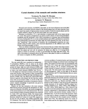 Crystal Chemistry of the Monazite and Xenotime Structures
