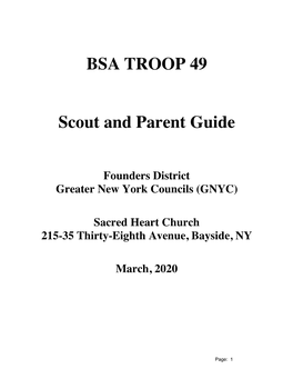 BSA TROOP 49 Scout and Parent Guide