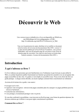 Découvrir Le Web/Version Imprimable — Wikilivres