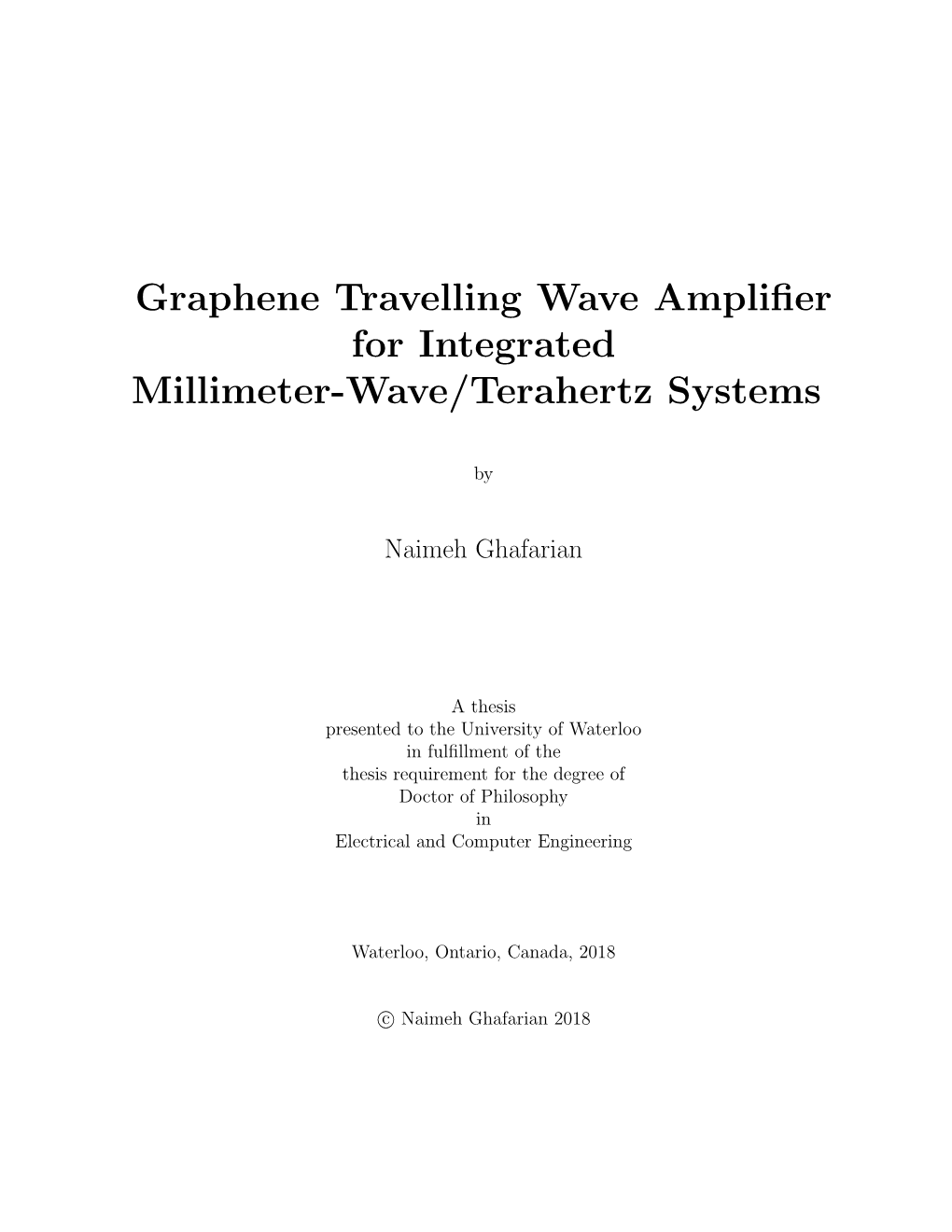 Graphene Travelling Wave Amplifier for Integrated Millimeter-Wave