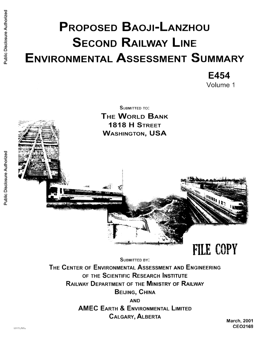 Proposed Baoji-Lanzhou Second Railway Line. Environmental