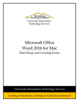 Microsoft Office Word 2016 for Mac Mail Merge and Creating Forms