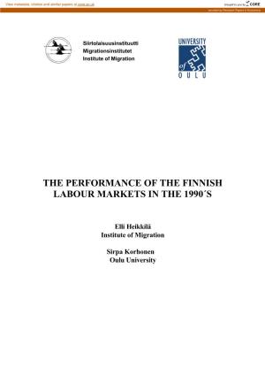 The Performance of the Finnish Labour Markets in the 1990´S