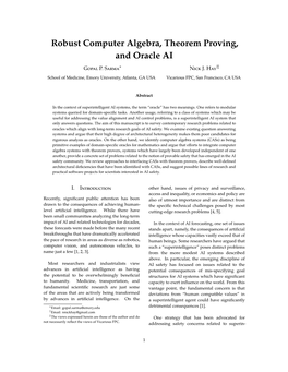 Robust Computer Algebra, Theorem Proving, and Oracle AI